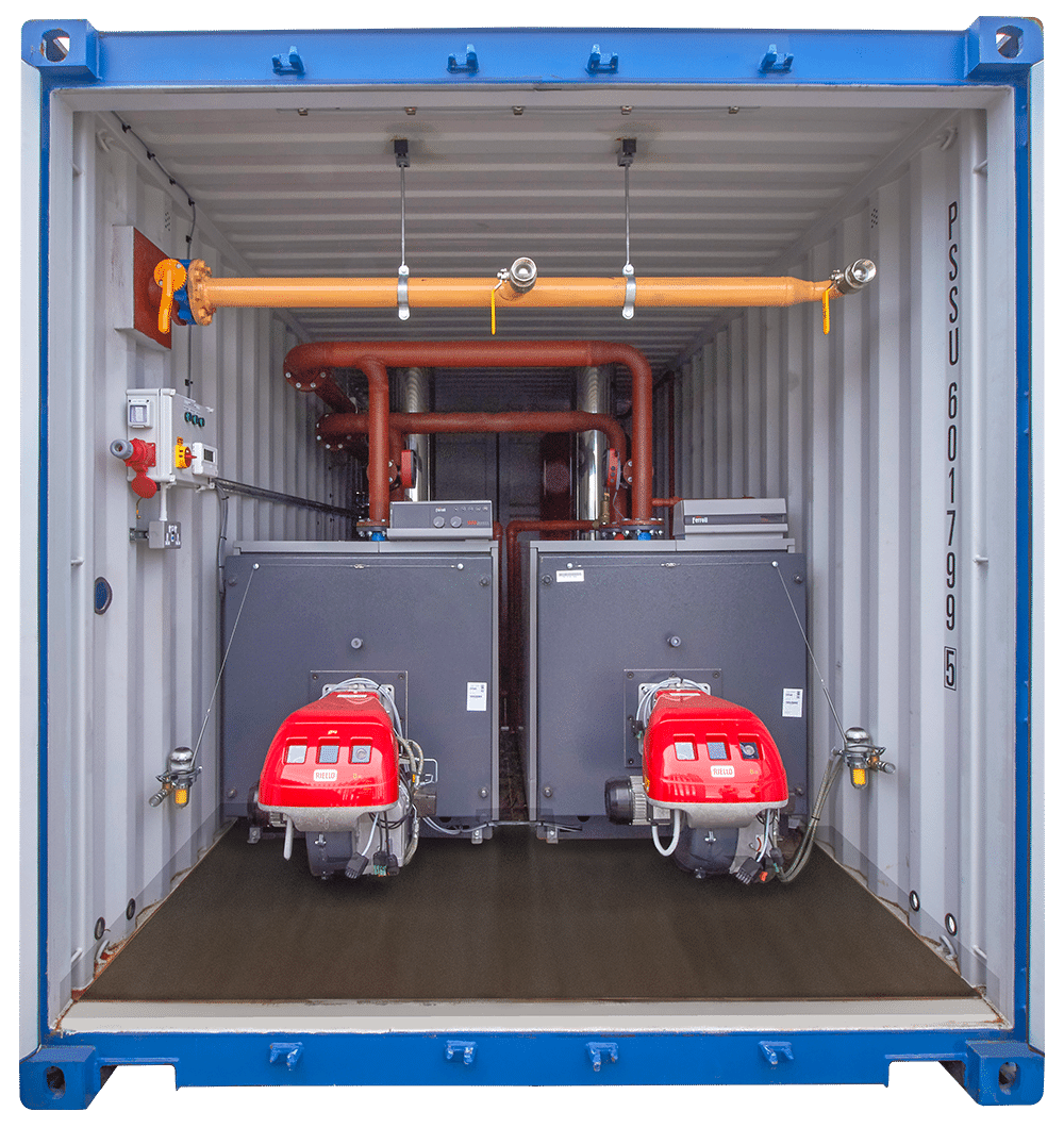 Integrated Container Boiler 1.2MW Containerised Boiler | UK Boiler Hire & Installation